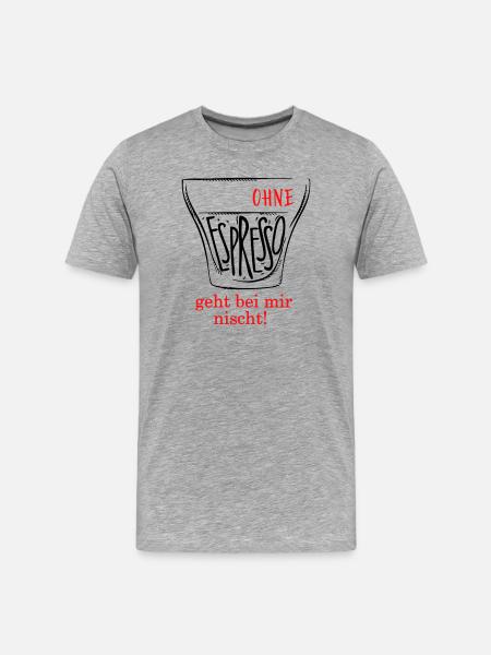 Espresso - Männer Premium Bio T-Shirt - Grau meliert