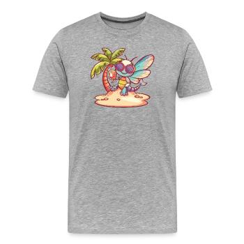 Vacances d’été de Dragonfly - T-shirt bio Premium Homme - gris chiné - Devant - Damien (186cm)