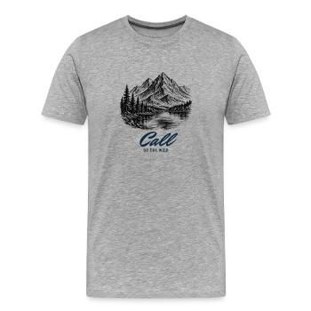 L’Appel de la Nature - T-shirt bio Premium Homme - gris chiné - Devant - Damien (186cm)