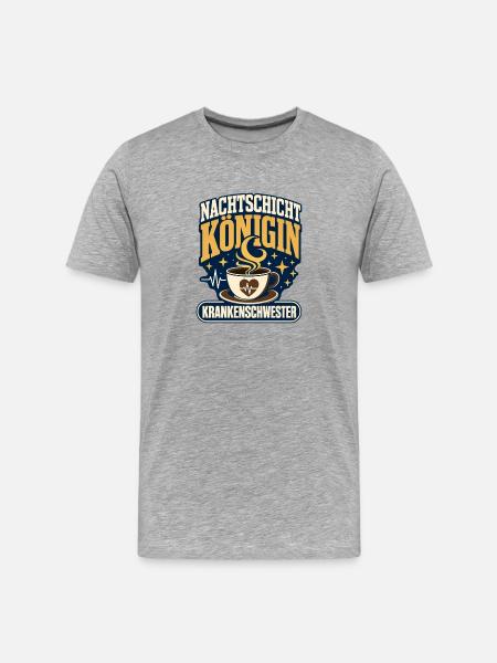 Nachtschicht Königin Krankenschwester Night Shift - Men's Premium Organic T-Shirt - heather grey