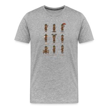 SAUguad bis SAUstark Bayerisches Wildschwein Funny - Männer Premium Bio T-Shirt - Grau meliert - Vorne - Damien (186cm)