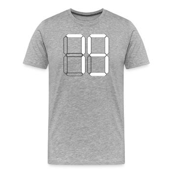 NUMÉRO 79 Soixante-dix-neuf Cadeau Digital - T-shirt bio Premium Homme - gris chiné - Devant - Damien (186cm)
