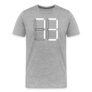 NUMÉRO 73 Soixante-treize Cadeaux Numérique - T-shirt bio Premium Homme - gris chiné - Devant - Damien (186cm)