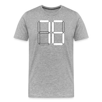 NUMÉRO 76 Soixante-seize Cadeaux Numérique - T-shirt bio Premium Homme - gris chiné - Devant - Damien (186cm)