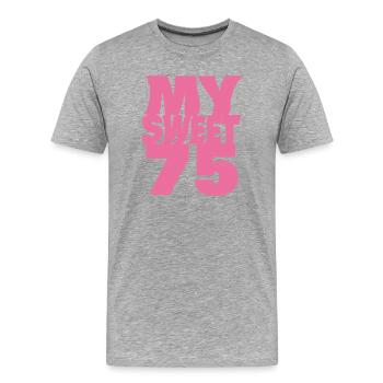Suess 75 - Männer Premium Bio T-Shirt - Grau meliert - Vorne - Damien (186cm)
