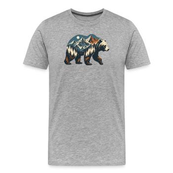 Ours des sommets - T-shirt bio Premium Homme - gris chiné - Devant - Damien (186cm)