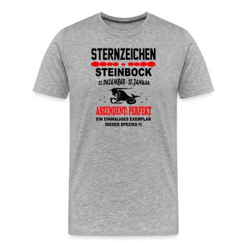 Steinbock Sternzeichen Horoskop Aszendent Perfekt - Männer Premium Bio T-Shirt - Grau meliert - Vorne - Damien (186cm)