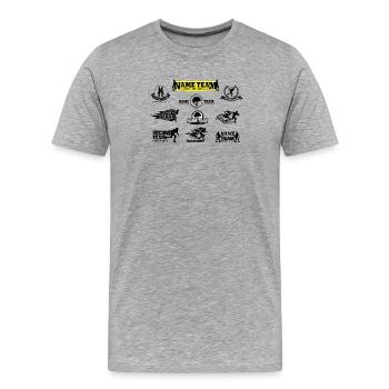 Nom Logo Team Roller Girls - T-shirt bio Premium Homme - gris chiné - Devant - Damien (186cm)