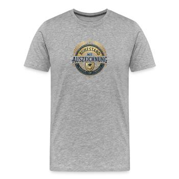 Ruhestand mit Auszeichnung – Elegantes Design - Männer Premium Bio T-Shirt - Grau meliert - Vorne - Damien (186cm)