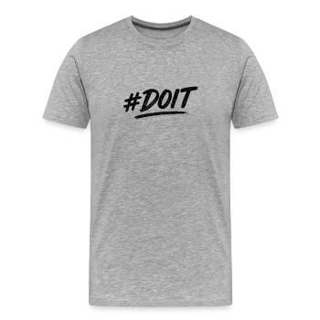 DOIT Chalk Font Motivator - Men's Premium Organic T-Shirt - heather grey - Front - Damien (186cm)