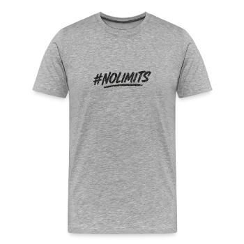 NoLimits Brush Schriftzug - Männer Premium Bio T-Shirt - Grau meliert - Vorne - Damien (186cm)