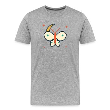 Papillon Moderne Orange Teal - T-shirt bio Premium Homme - gris chiné - Devant - Damien (186cm)
