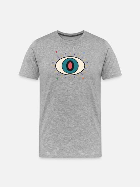 Vibrating astral eye - Men's Premium Organic T-Shirt - heather grey