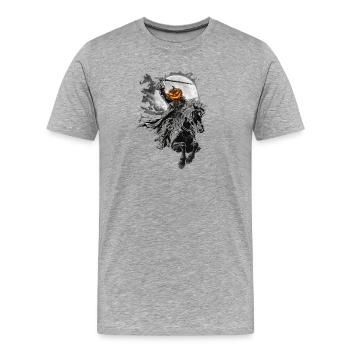 Mercenaire hessois en cavalier sans tête Halloween - T-shirt bio Premium Homme - gris chiné - Devant - Damien (186cm)