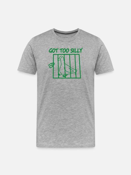 Eingesperrter Vogel: Wurde zu albern - Männer Premium Bio T-Shirt - Grau meliert