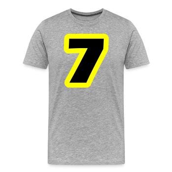7 Symbole numérique - T-shirt bio Premium Homme - gris chiné - Devant - Damien (186cm)