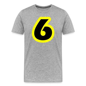 6 Symbole numérique - T-shirt bio Premium Homme - gris chiné - Devant - Damien (186cm)
