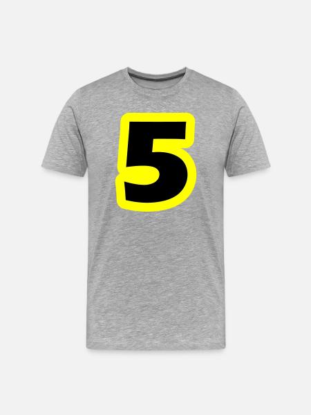 5 Symbole numérique - T-shirt bio Premium Homme - gris chiné