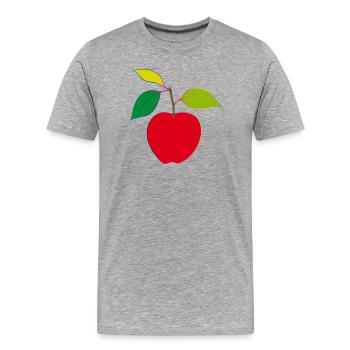 Apple minimaliste | Motif moderne de la pomme - T-shirt bio Premium Homme - gris chiné - Devant - Damien (186cm)