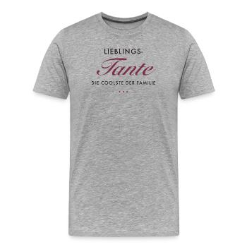 LieblingsTante Eleganz - Männer Premium Bio T-Shirt - Grau meliert - Vorne - Damien (186cm)