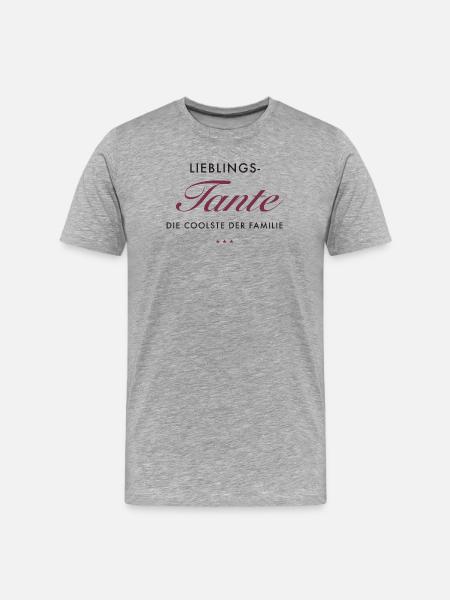 LieblingsTante Eleganz - Männer Premium Bio T-Shirt - Grau meliert