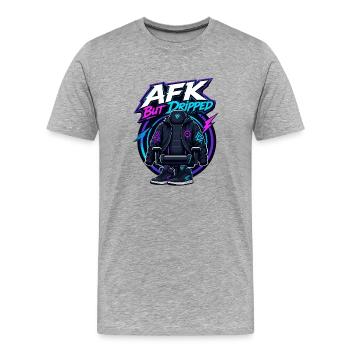 AFK mais dégoulinant - T-shirt bio Premium Homme - gris chiné - Devant - Damien (186cm)
