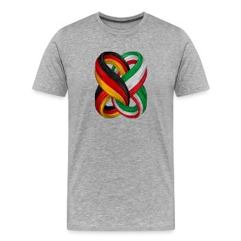 Drapeaux de l’Allemagne et de l’Italie - T-shirt bio Premium Homme - gris chiné - Devant - Damien (186cm)