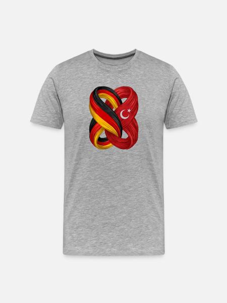 Flags of Germany and Turkey - Men's Premium Organic T-Shirt - heather grey
