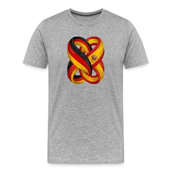 Drapeaux d’Espagne et d’Allemagne - T-shirt bio Premium Homme - gris chiné - Devant - Damien (186cm)