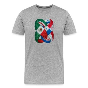 Drapeaux du Mexique et du Panama - T-shirt bio Premium Homme - gris chiné - Devant - Damien (186cm)