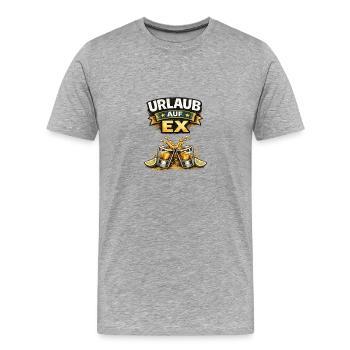 Vacances sur Ex – Beer Joy Splash - T-shirt bio Premium Homme - gris chiné - Devant - Damien (186cm)