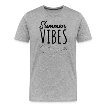 Ambiances d’été – Les vacances commencent - T-shirt bio Premium Homme - gris chiné - Devant - Damien (186cm)