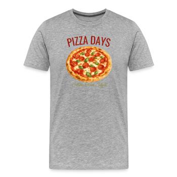Journées pizza – Profitez de la pizza au four en pierre - T-shirt bio Premium Homme - gris chiné - Devant - Damien (186cm)