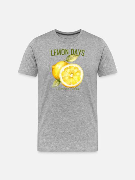 Lemon Days – Summer with Lemons - Men's Premium Organic T-Shirt - heather grey