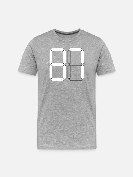NUMMER 87 Siebenundachtzig Geschenk Digital - Männer Premium Bio T-Shirt - Grau meliert