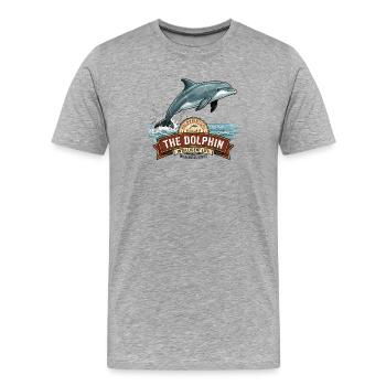 Dauphin pour le Bonheur - T-shirt bio Premium Homme - gris chiné - Devant - Damien (186cm)