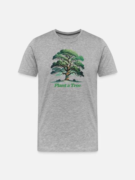 Pflanzen Sie einen Baum-Aquarellhain - Männer Premium Bio T-Shirt - Grau meliert