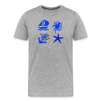 maritime - T-shirt bio Premium Homme - gris chiné - Devant - Damien (186cm)
