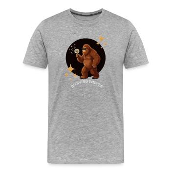 Sasquatch fait exploser des vœux - T-shirt bio Premium Homme - gris chiné - Devant - Damien (186cm)