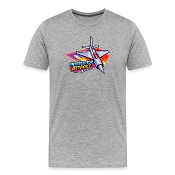 Graphique d’attaque à réaction Interceptor - T-shirt bio Premium Homme - gris chiné - Devant - Damien (186cm)