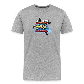 Emblème de l’équipe de sauvetage en hélicoptère - T-shirt bio Premium Homme - gris chiné - Devant - Damien (186cm)