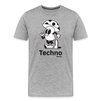 Mascotte du dessin animé Mushroom Panache - T-shirt bio Premium Homme - gris chiné - Devant - Damien (186cm)