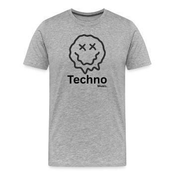 techno - T-shirt bio Premium Homme - gris chiné - Devant - Damien (186cm)