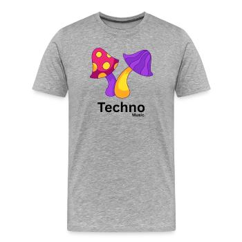 Pop Art du Trio Champignons Vivants - T-shirt bio Premium Homme - gris chiné - Devant - Damien (186cm)