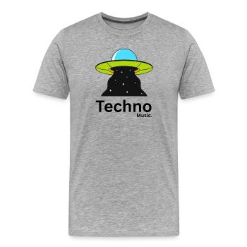 Rayon d’OVNI au-dessus du ciel nocturne - T-shirt bio Premium Homme - gris chiné - Devant - Damien (186cm)