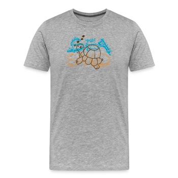 Tortue - T-shirt bio Premium Homme - gris chiné - Devant - Damien (186cm)