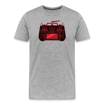 Icône de télécommande de drone - T-shirt bio Premium Homme - gris chiné - Devant - Damien (186cm)