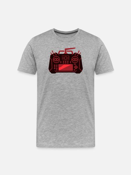 Icône de télécommande de drone - T-shirt bio Premium Homme - gris chiné
