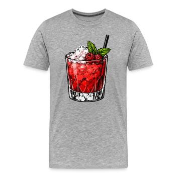 Verre cocktail aux baies avec de la menthe - T-shirt bio Premium Homme - gris chiné - Devant - Damien (186cm)