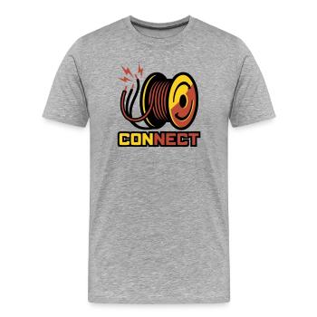 Logo de câble à bobines - T-shirt bio Premium Homme - gris chiné - Devant - Damien (186cm)